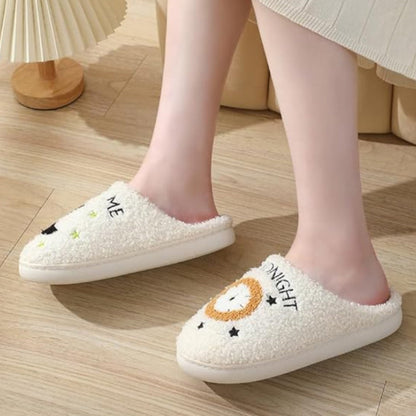 Cartoon Print Plush Slippers