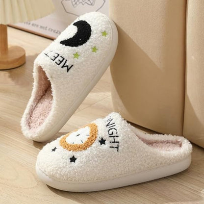 Cartoon Print Plush Slippers