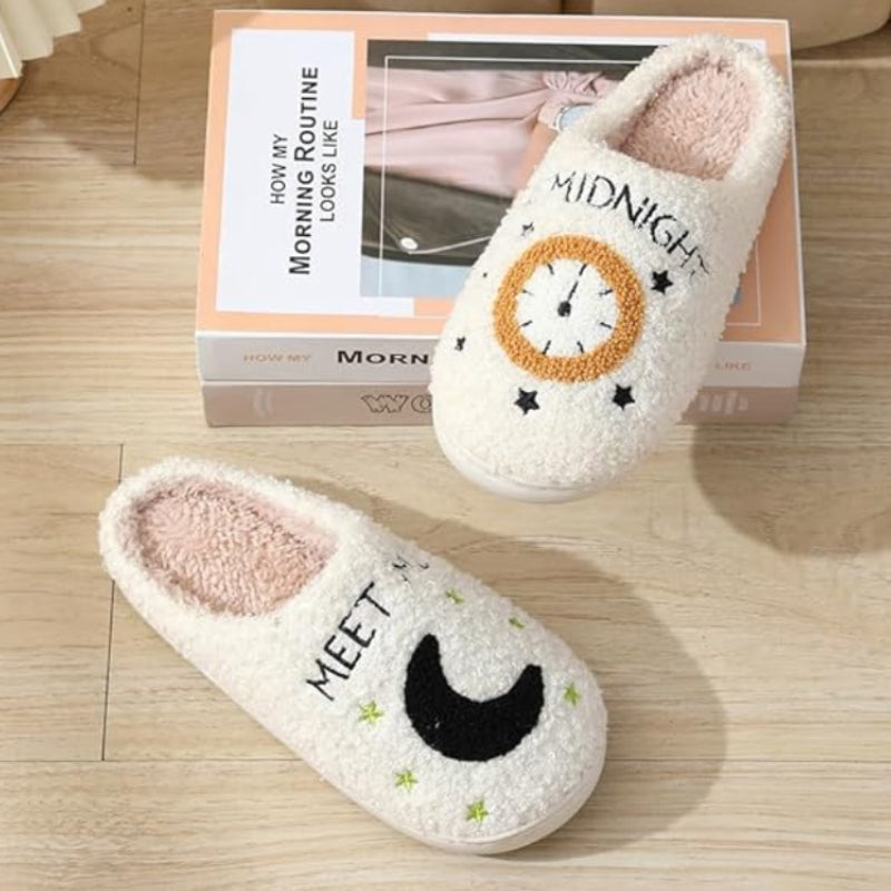 Cartoon Print Plush Slippers