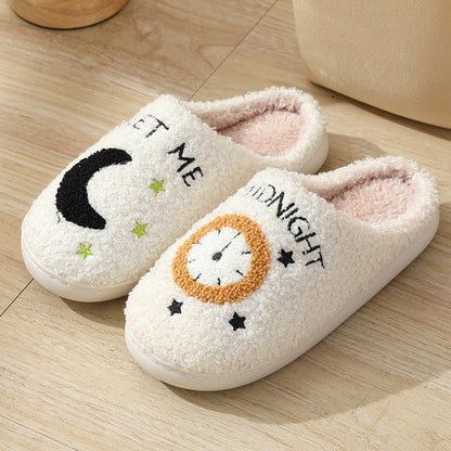Cartoon Print Plush Slippers
