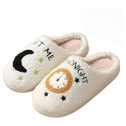 Cartoon Print Plush Slippers